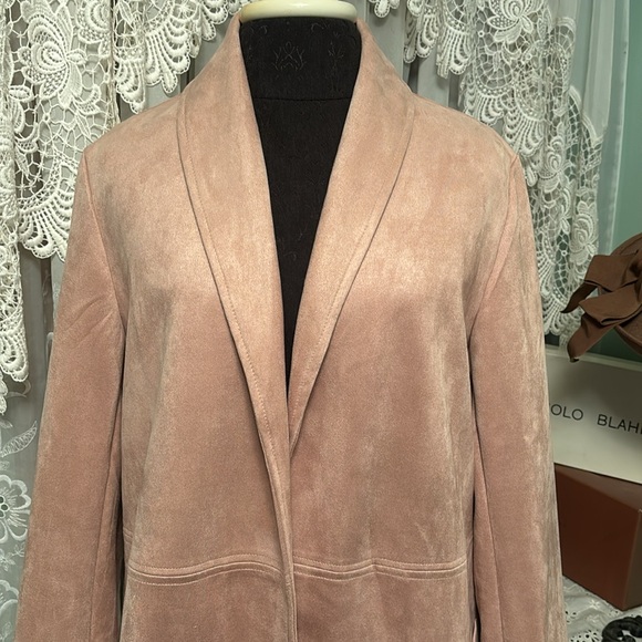 Roz & Ali Champagne Faux Suede Jacket NWT - Picture 2 of 8